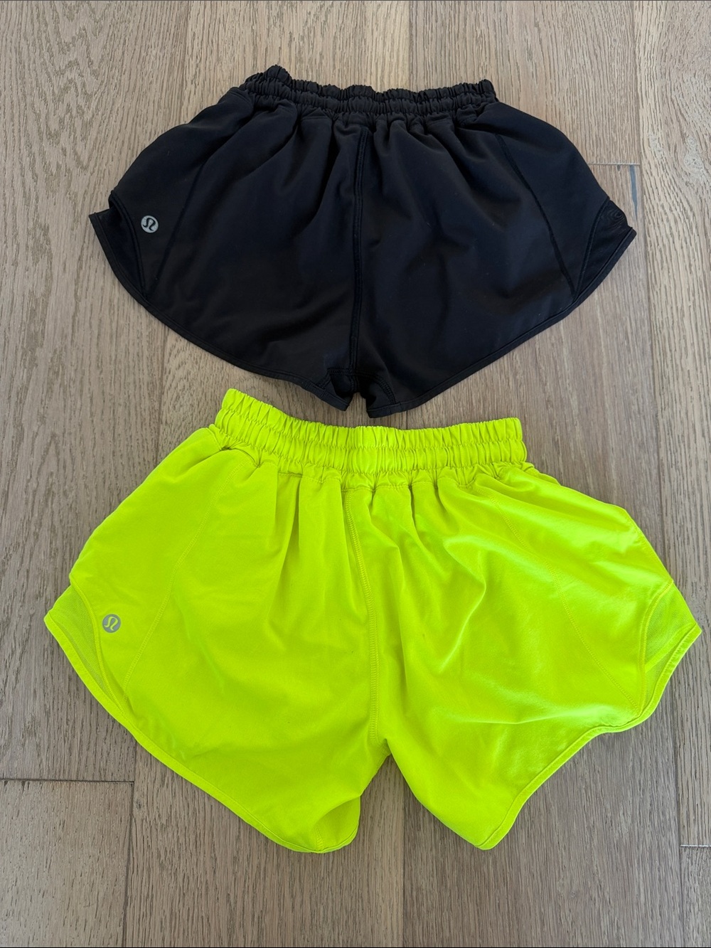lululemon athletica Women’s Athletic Shorts — Black & Neon Yellow - Picture 2 of 5